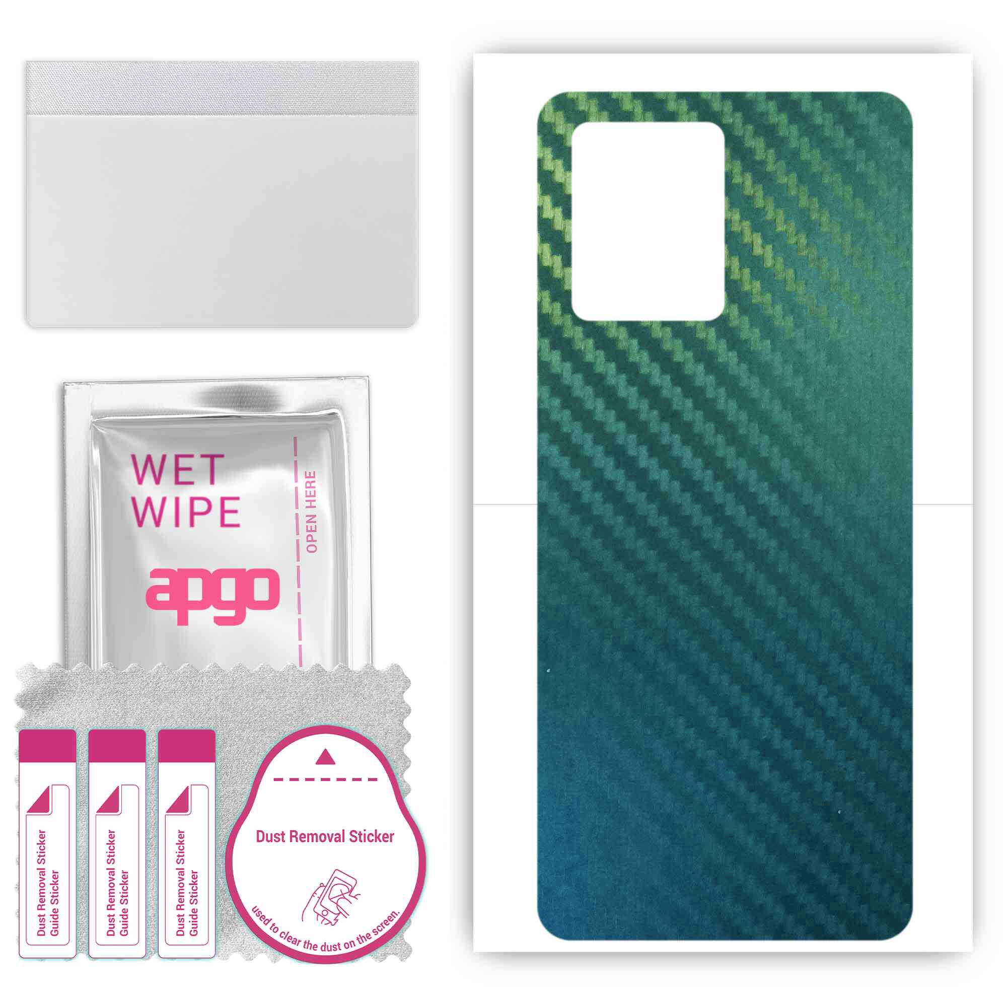 

Apgo Protective Skin Sticker for the back compatible with Redmi Note 12 4G, Wrap Film, Foil, Vinyl - Pattern Carbon Chameleon CAKA1