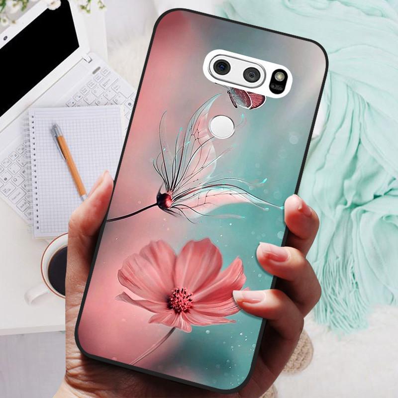 Para LG V30 V30+ Funda Gato Lindo Pintado Trasera para Teléfono Para LG V35 V30S Thinq Funda Silicona Suave Para LGV30 V30 Plus Fundas Coques