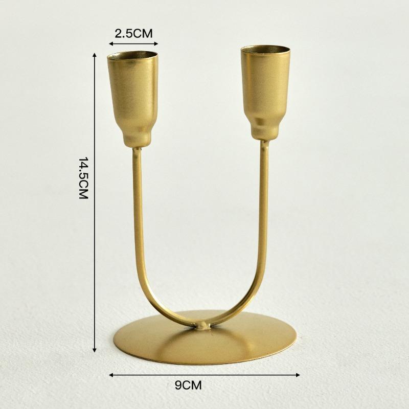 Ironwork U-shaped Double-ended Metal Candlestick Dining Table Candles Utensils Decorative Ornaments