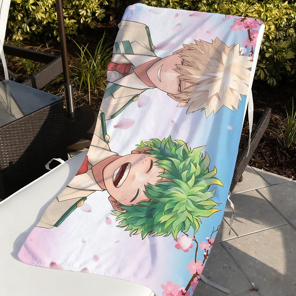 Anime M-My H-Hero A-Academias Deku Bakugou Quick Drying Beach Towels Are Suitable For Swimming Pools Camping Yoga And The Gym