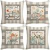 Thanksgiving Pillow New Pumpkin Farm Car Maple Leaf Gray Festival Party Decoration Sofa Pillow Cover