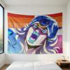JoJo Style Bizarre Adventure Tapestry Striped Flag Cowboy Print Wall Hanging for Anime Fan Room Decor