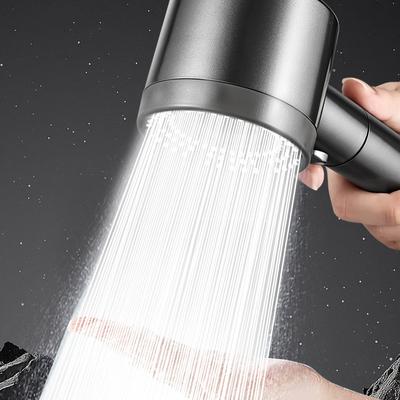 Pommeau de douche 5 modes double filtration Haute pression Grand débit Pommeau de douche à main Résistant à l'usure Portable Salle de bain Buse