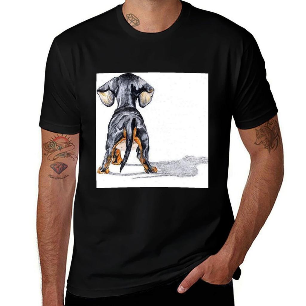Dachshund Dog pupy back T-Shirt funny t shirts man man t shirt summer T-Shirt
