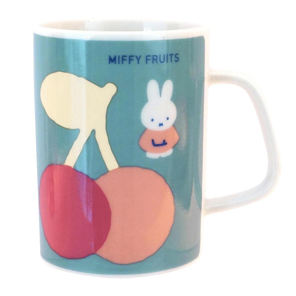 Dick Bruna MIFFY FRUITS Microwave and Dishwasher Made in 421112 "Miffy" Mug, approx. 200ml, Safe, Green, Japan,