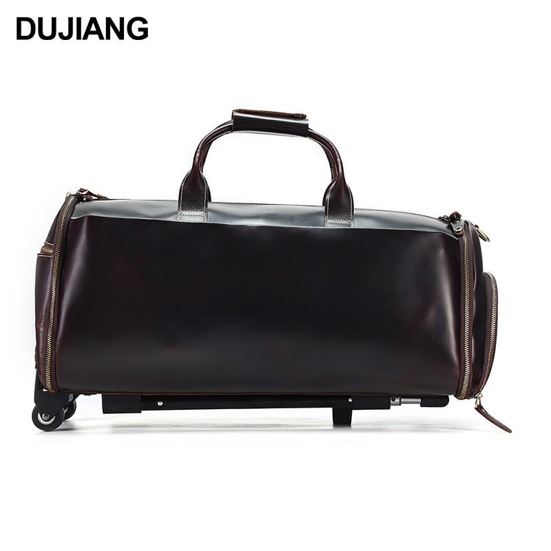 

Винтажный стиль Кожа Crazy Horse Большой чемодан: Дорожная сумка из натуральной кожи для бизнеса и отдыха