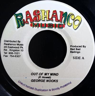 7inch Record GEORGE NOOKS / NINA - Out Of My Mind / Sacrifice NONE Rashanco Music 2001 Jamaica Reggae, Ska & Dub Used
