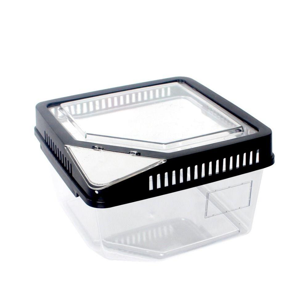 

Террариум с защитой от побега рептилий, пластиковый контейнер для рептилий, прочный контейнер для выращивания ящериц для улиток, гекконов, тарантулов чёрный