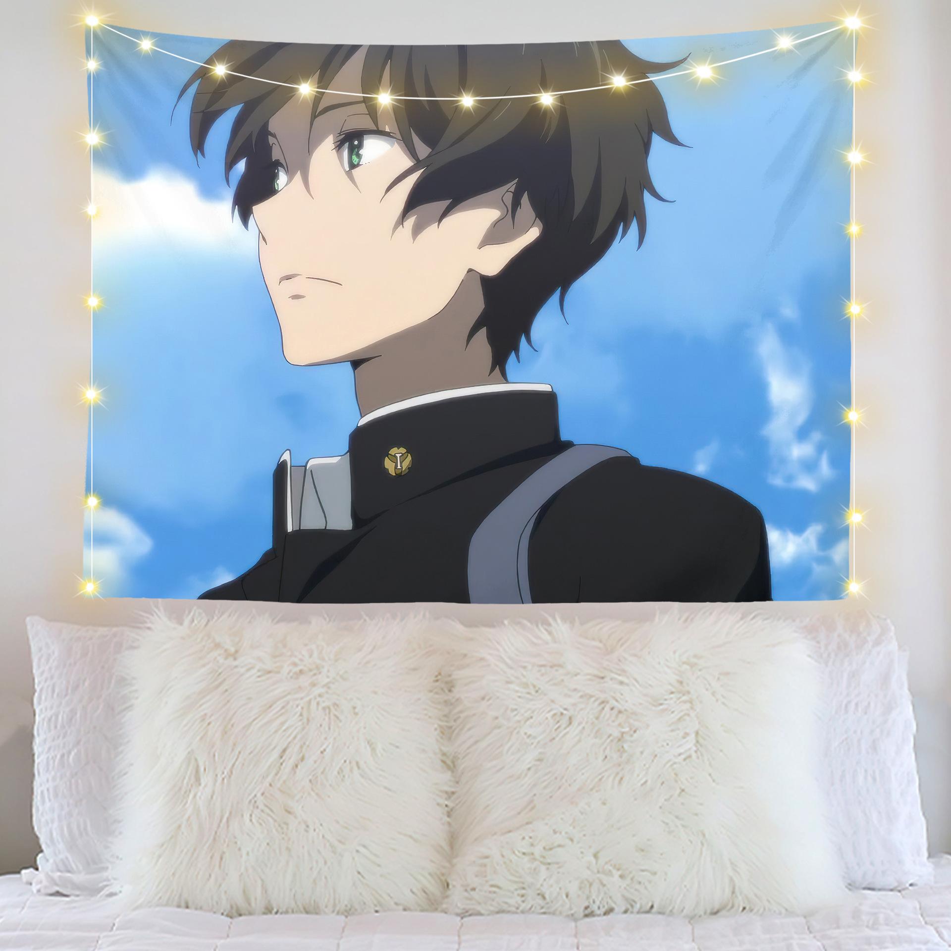 

Фоновая ткань с изображением ледяных фруктов для спальни, общежития, подвесной гобелен, настенная ткань с цифровой печатью, декоративная ткань, короткая пушистая подвесная ткань 100x70cm