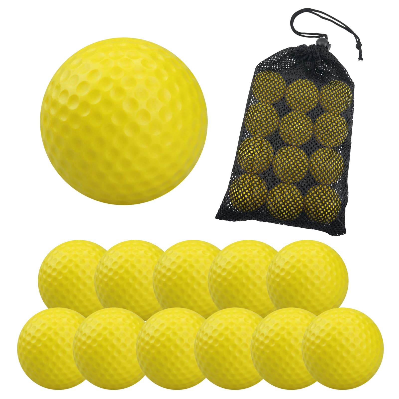 

Nanarico Golf Practice Sponge and for Indoor and Garden Iron and with Storage Pack of 12 Balls, Polyurethane, Practice, Approach, Indoor, Outdoor,