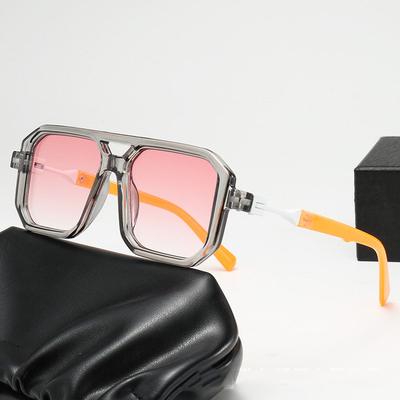 Nouveauté Lunettes de Soleil Carrées Vintage Femmes Pour Hommes Marque de Luxe Designer Populaire Punk Extérieur Voyage Double Pont Lunettes de Soleil