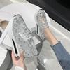 Mode Plateau Wedges Damen Sneaker Blumenstickerei Mesh Sneaker Damen Slipper Casual Bequeme Schuhe mit Absatz für Frau Tenis Feminino