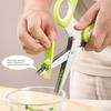 Thickened Version Multi-functional Stainless Steel 5 Layer Kitchen Scissors Shredded Chopped Scallion Cutter LaverCutCookingTool