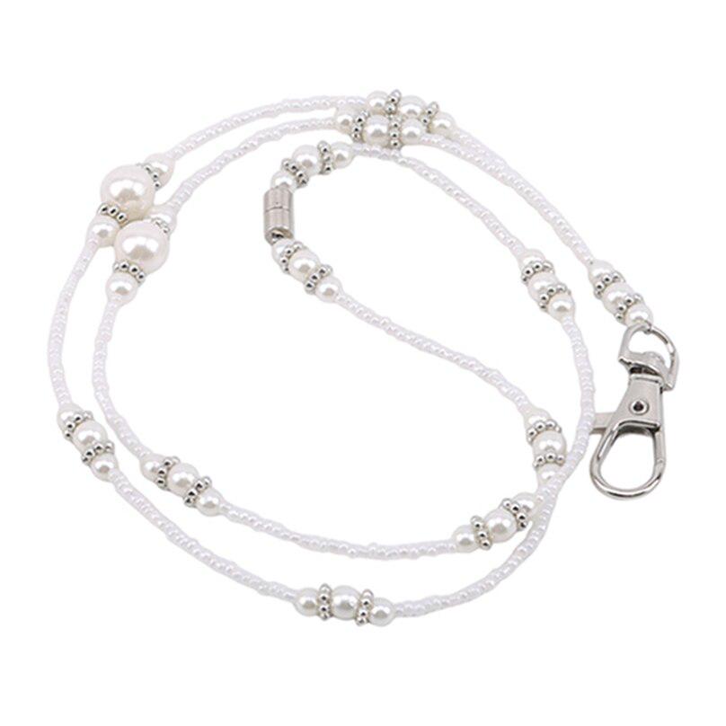 Fashion Casual Sunglasses Cords Eyeglass Cord Beaded Eyeglasses Chain Casual Glasses Chains Retro White