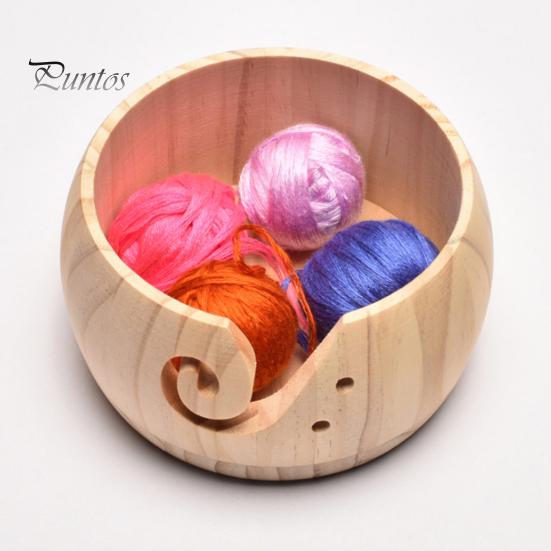 Bol de fire personalizat pentru croșetat Suport de croșetat personalizat din lemn de tricotat cu capac Organizator de depozitare multifuncțional pentru artizanat Cadouri realizate manual pentru