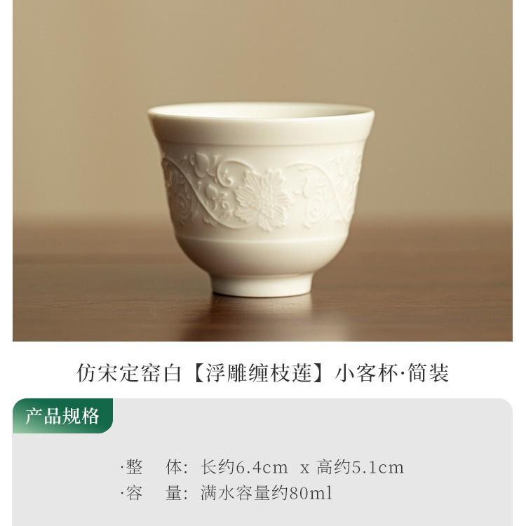 

80ml Handmade Relief Lotus Teacup Creative Tea Bowl Cute Cup Tea-tasting Meditation Cup Chazhan Master Cups Tableware Decoration As Your Choose