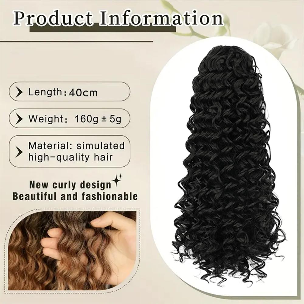 MERISIHAIR Synthetic Loose Long Curly Ponytail Wig High Temperature Fiber Extensions Easy To Wear Ponytail For Women Daily Wear