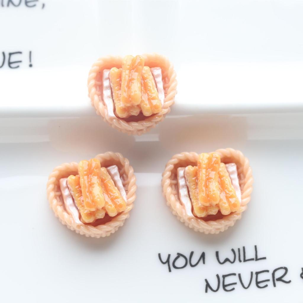 Textured Miniature Food Play & Resin Jewelry Accessories - Fried Dough Sticks & Chicken Legs