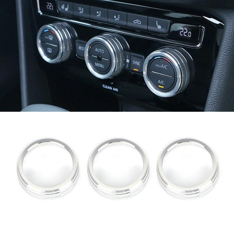 Auto Car AC Control Ring Trim Cover Car Interior Accessories For VW Tiguan Atlas T-roc Ateca FR Passat B8 Variant 2017-2019