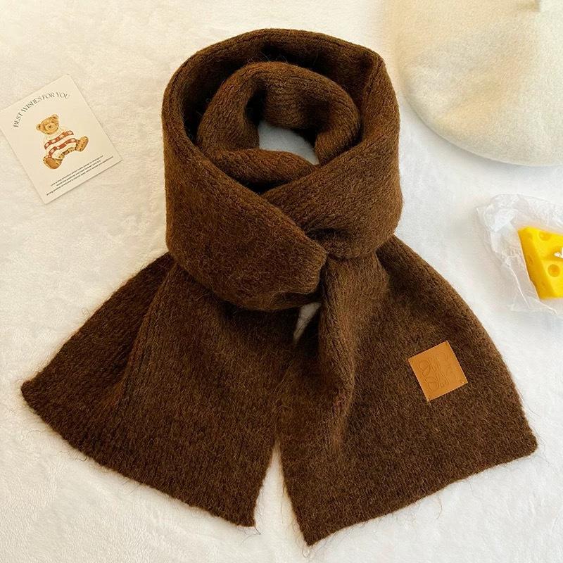 New Wool Knitted Scarf for Women Winter Ins Korean Fashion Versatile Warm Student Student Skin Friendly Soft Scarf