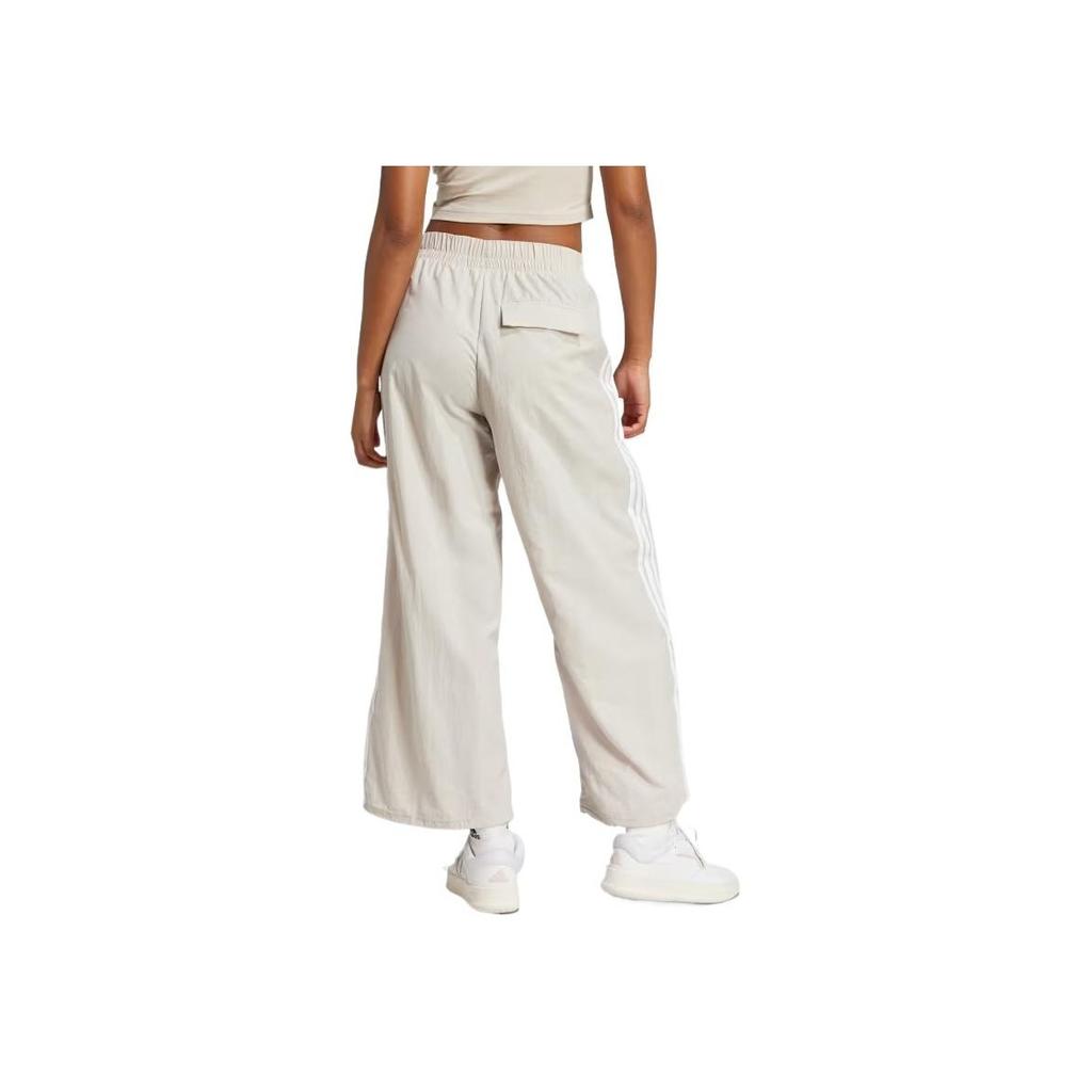 Adidas Essentials 3-Stripes Loose Wide-Leg Casual Pants Women Bottoms Aluminum White JC8168