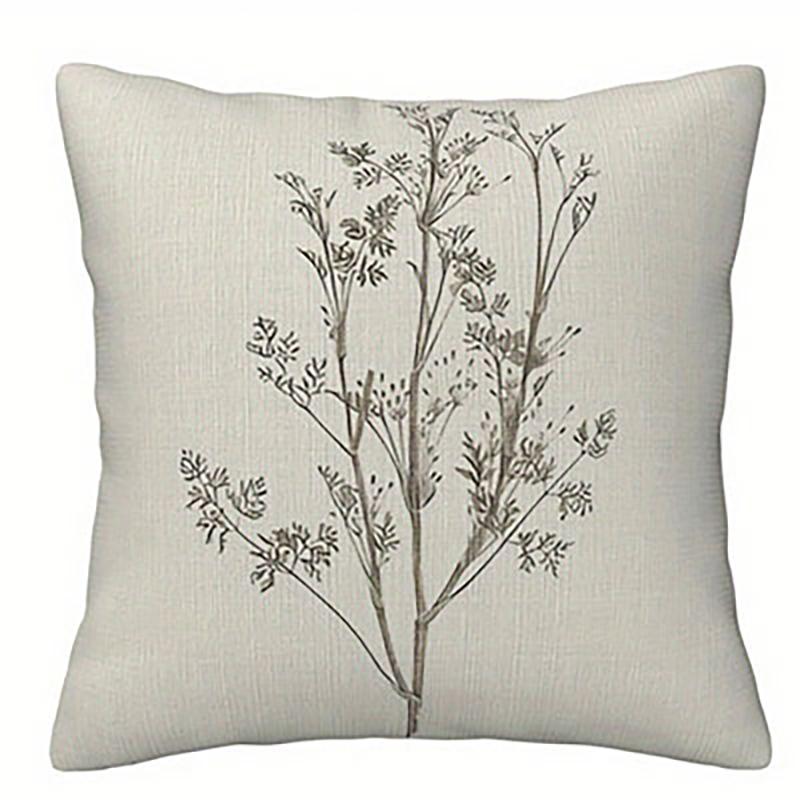 Minimalist Botanical Throw Pillow Covers, Line Art Plant Print Cushion Cases for Home Decor