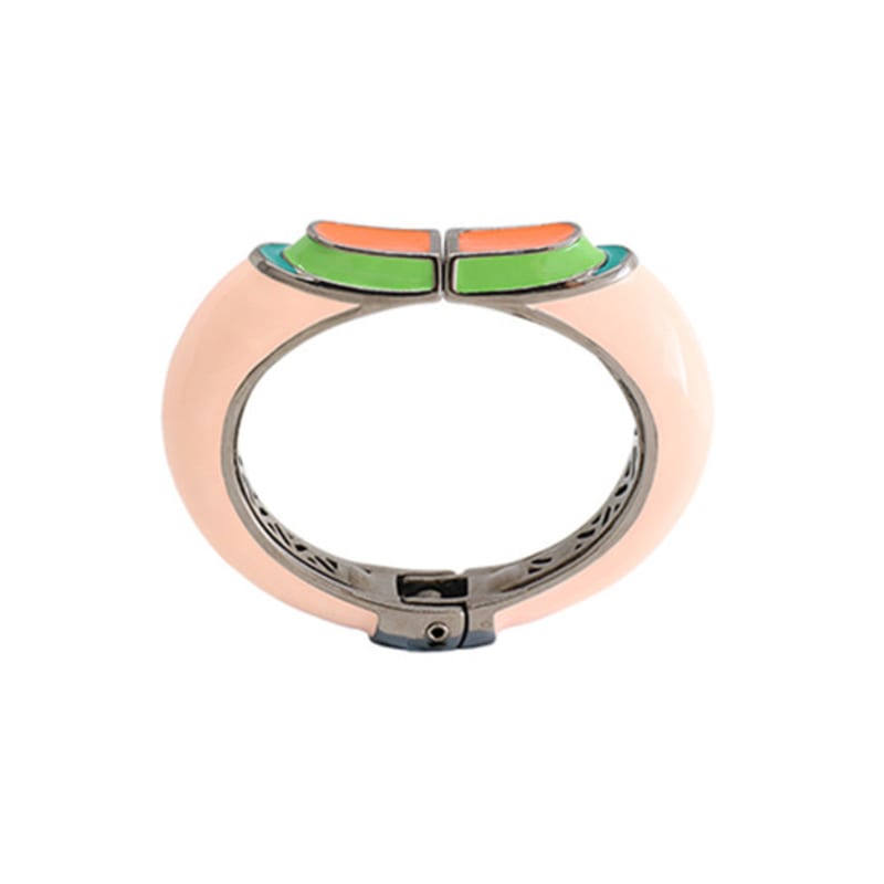 jewelCOUNTY Salmon Glossy Color Bold Bangle
