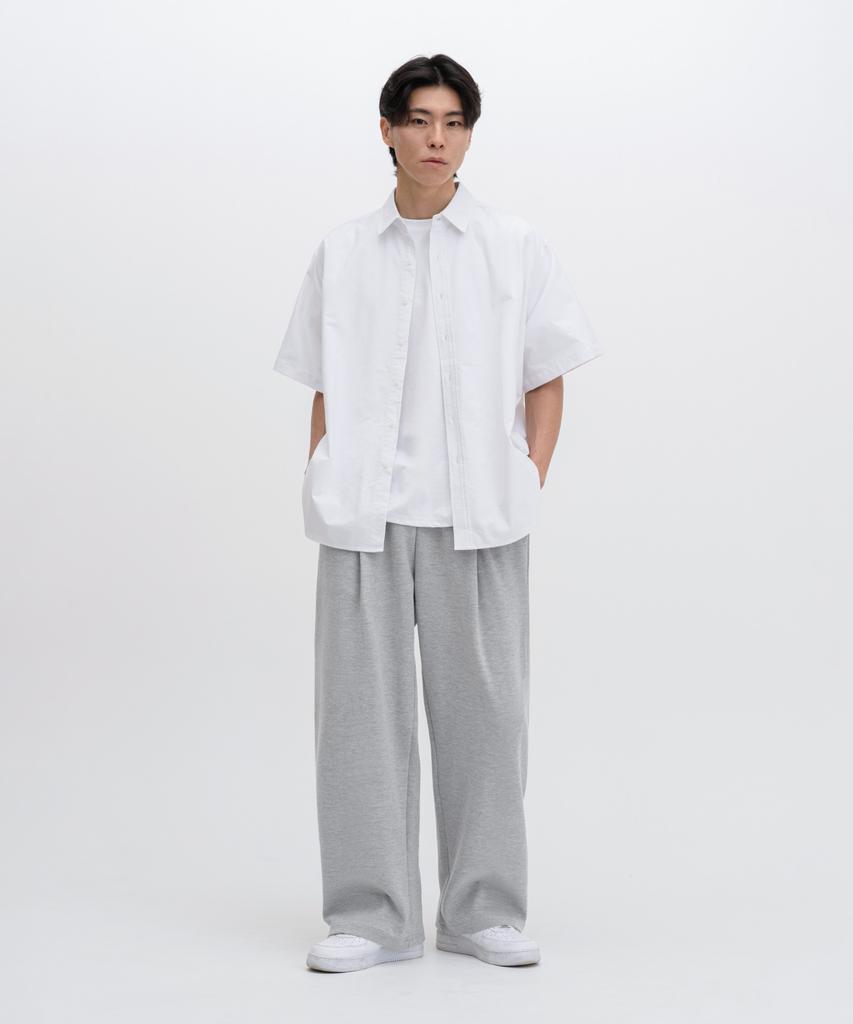 LEMAIN SECOND One-Pleat Wide Sweatpants [Gray] (Type B)
