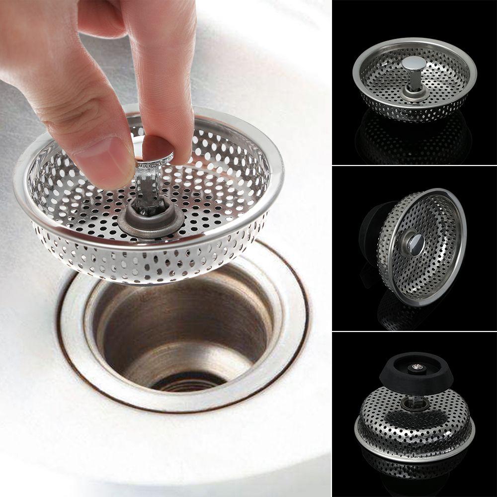 Tool Home Stainless Steel Waste Drainer Cleaning Stuff Cover Colander Plug Filter Basket Food Hair Stopper Sink Strainer