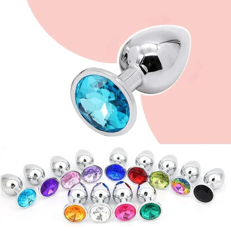 Anal Plug Sex Toys Crystal Heart Smooth Steel Annal Extreme Butt Buttplug for Woman Prostate Massager Stimulator Adult Toys Man