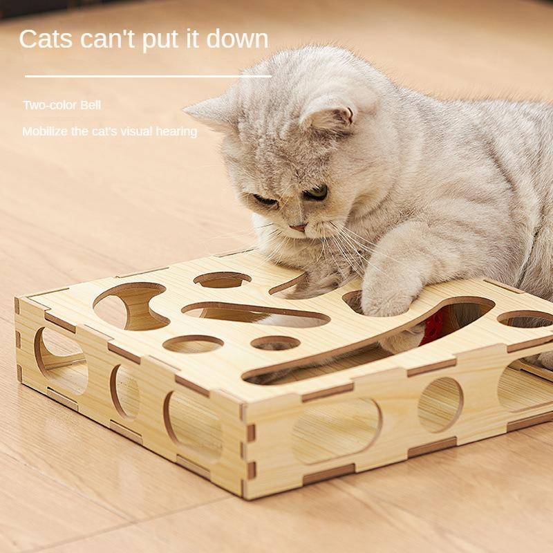 Pet Toys Cat Track Ball Cat Scratch Board Teasing Stick Puzzle Toy Box Spinning Wheel Self Hi Leaker Soothing Cat Toys