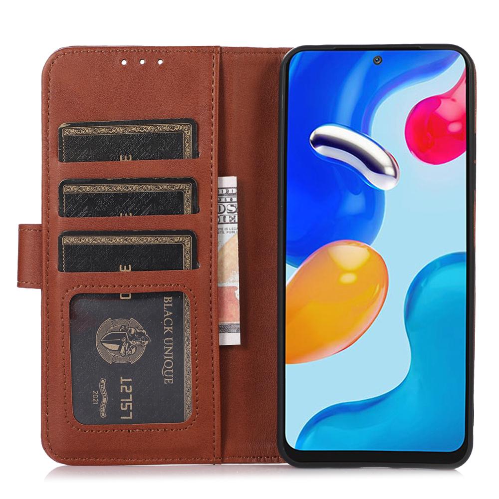 

Чохол для Xiaomi 14T Pro Шкіряний гаманець з текстурою коров ячої шкіри Чохол для телефону з підставкою Brown