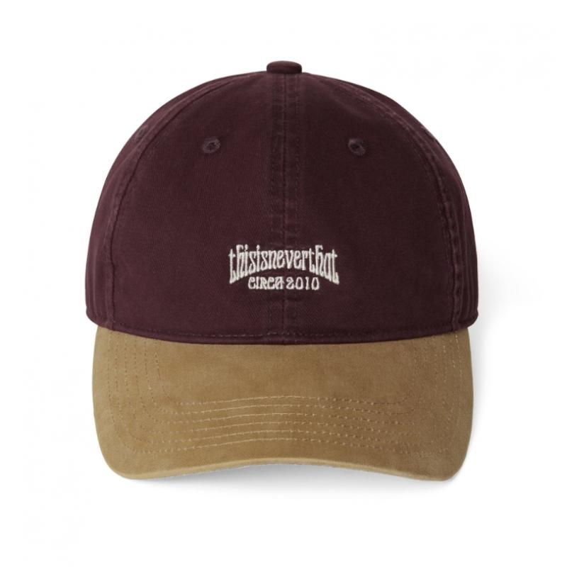 ThIs Is Never That Small Rs Logo Cap Burgundy Beige
