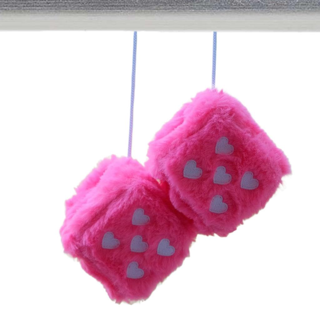 Dice Car Ornament, Autophagy Dice - 1 Pair Plush Car Interior Dice | Soft