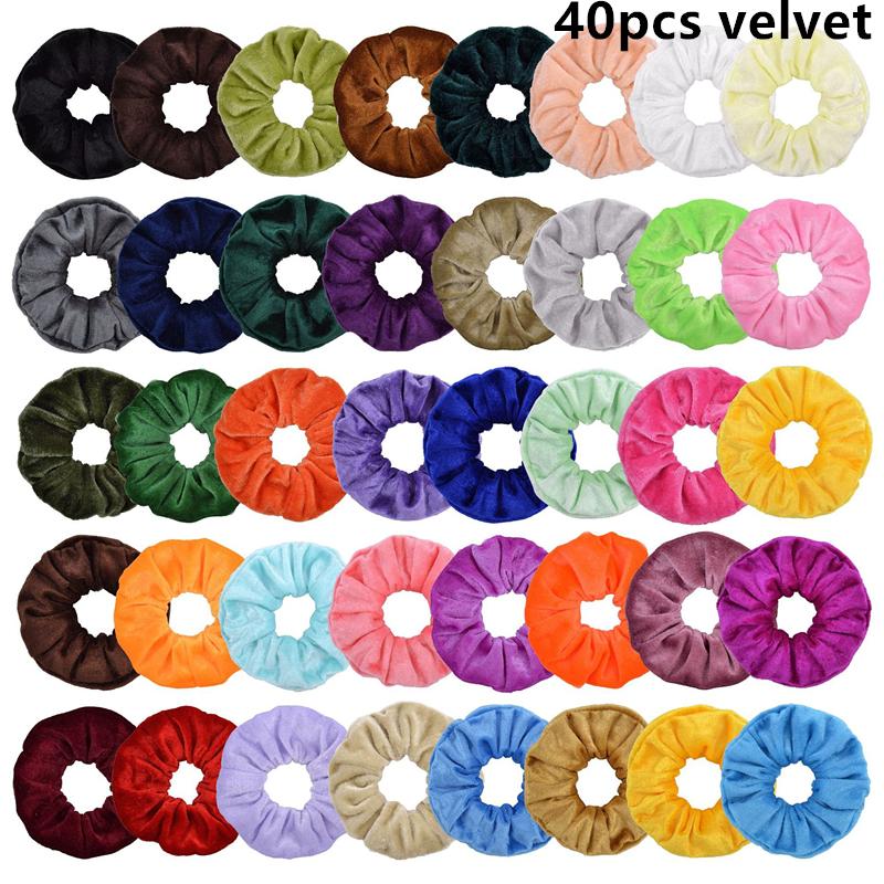 50/40/30 Stück/10 Stück Haargummis für Frauen Mädchen Plüsch Elastisches Band Gummiband Weihnachten Weihnachtsmann Accessoires Flauschiger Kunstpelz Satin