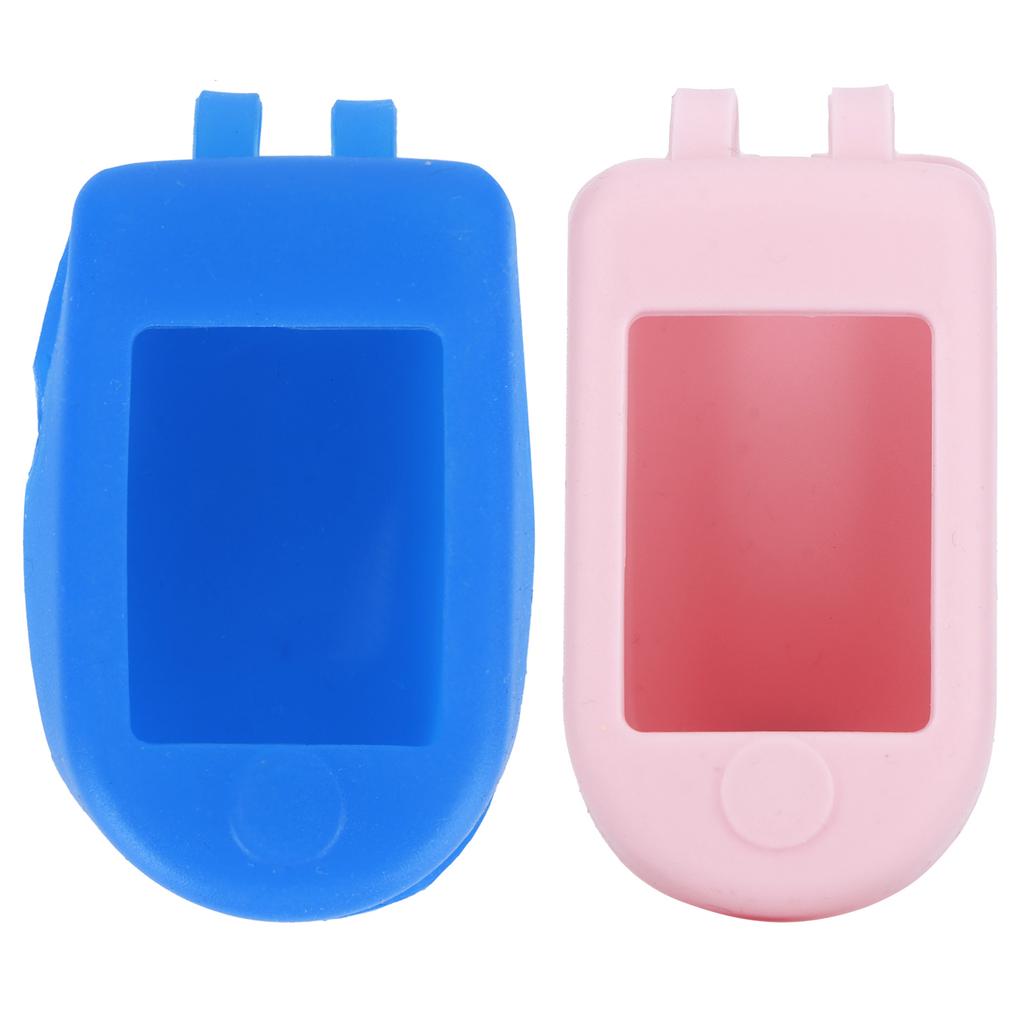 2Pcs Oximeter Cover Portable Silicone Fingertip Pulse Monitor Protector for Travel Home(Black White )
