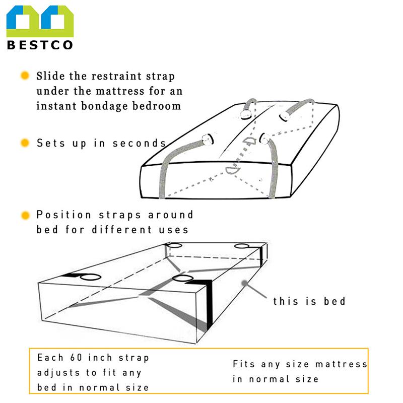 BESTCO 18+ Under Bed Restraints Wrist to Leg Cuffs Slave Fetish BDSM Bondage HandCuffs Adult Sex Toys For Couples Games