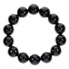 [Shinjuku Gin No Kura] Large 16mm Onyx Bracelet, Approximately 18cm Long (Men's Medium), Natural Stone, Power Stone, Black Agate, Simple Design