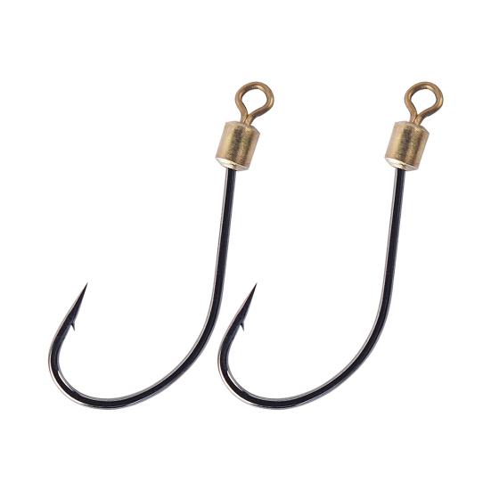 5Pcs/Bag 45824 Fishing Hooks with Swivel Rotating Sharp Barb Rustproof Fixing Fishes Stainless