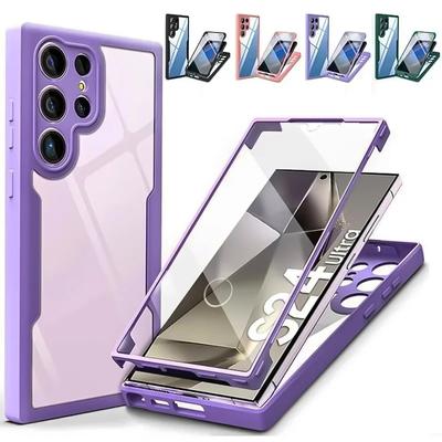360 Temizle Çift Yumuşak Silikon Kılıf Samsung Galaxy S24 S23 A05S A55 A54 A53 A04S Xiaomi Redmi Not 13 iPhone 15 14 13 12 Pro Max Ön Arka Kapak