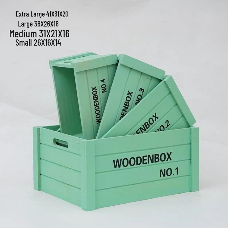 Rectangular Retro Wooden Fruit Storage Box