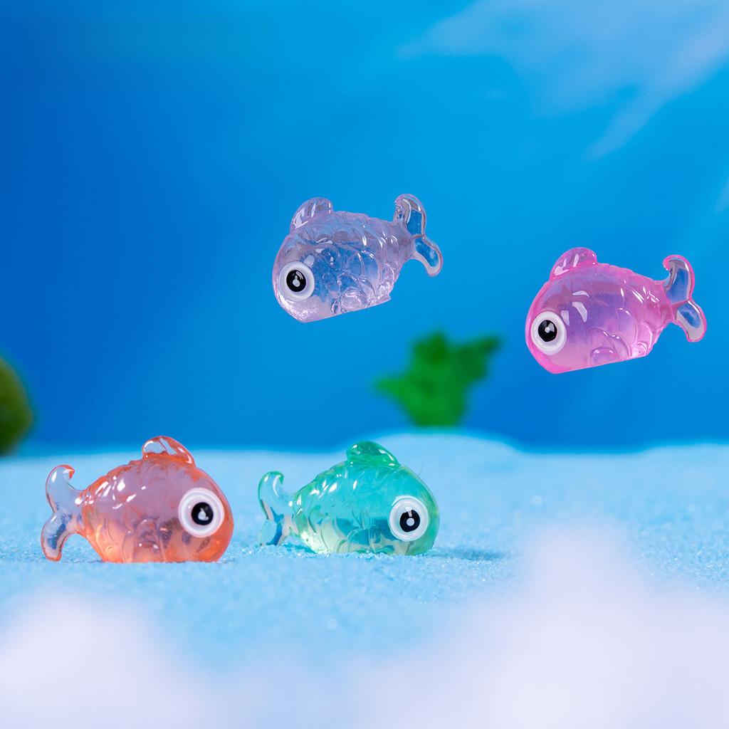 Colorful Glowing Fish Resin Craft Miniature Decoration For Moss Terrariums And Aquariums