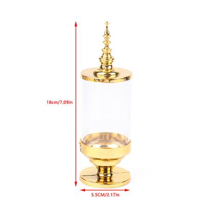 1Pc Creative Wedding Candy Box Electroplating Gold And Silver Plastic Cylindrical Candle Holder Wedding Candy Box