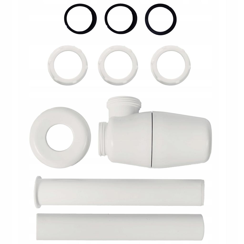 Syfon Umywalkowy Odpływ Zlewu Biały Regulowany Pvc