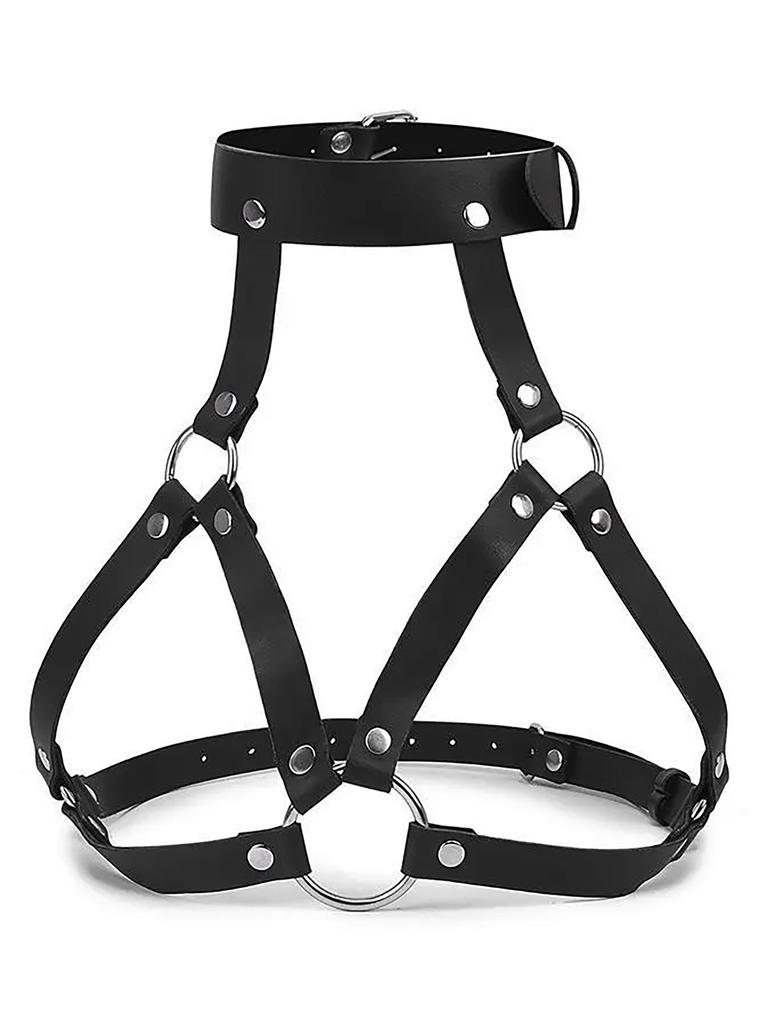 Women'S Sexy Leather Chest Decoration Tight Strap Fashion Versatile Harajuku Style Cat Face Mask Flirting Clothing Accessories