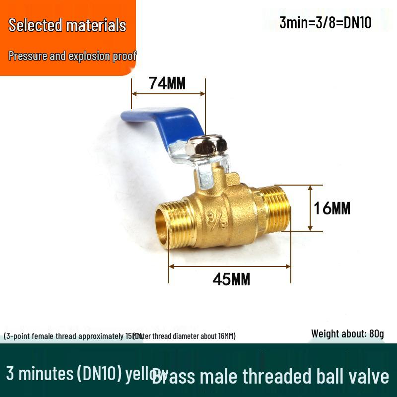 All-Copper Pneumatic Ball Valve for Water Pipes, Includes 4-Point, 6-Point, and 2-Point Thickened Switch Valves