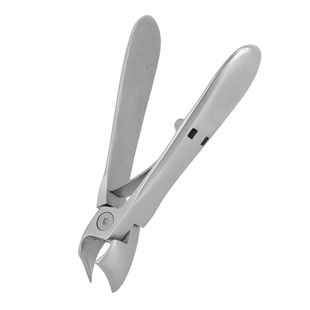 Slanted Edge Stainless Steel Nail Clipper Wide Jaw Opening Large Nail Cutter with Nail File for Thick Nails Silver