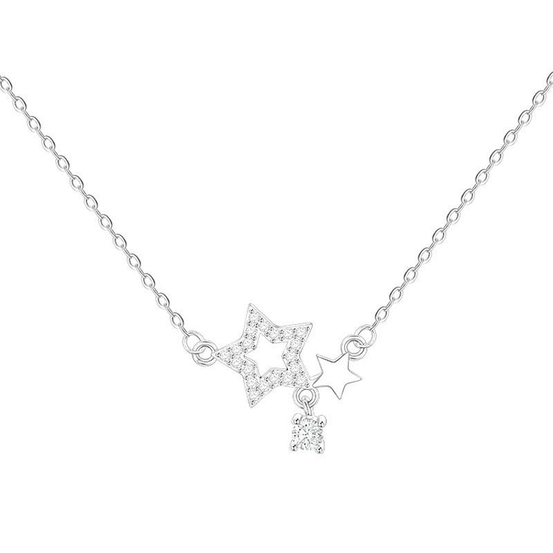Necklace Women'S Diamond Pentagram Strength Chain Women'S Light Luxury Premium Versatile Temperament Clavicle Chain