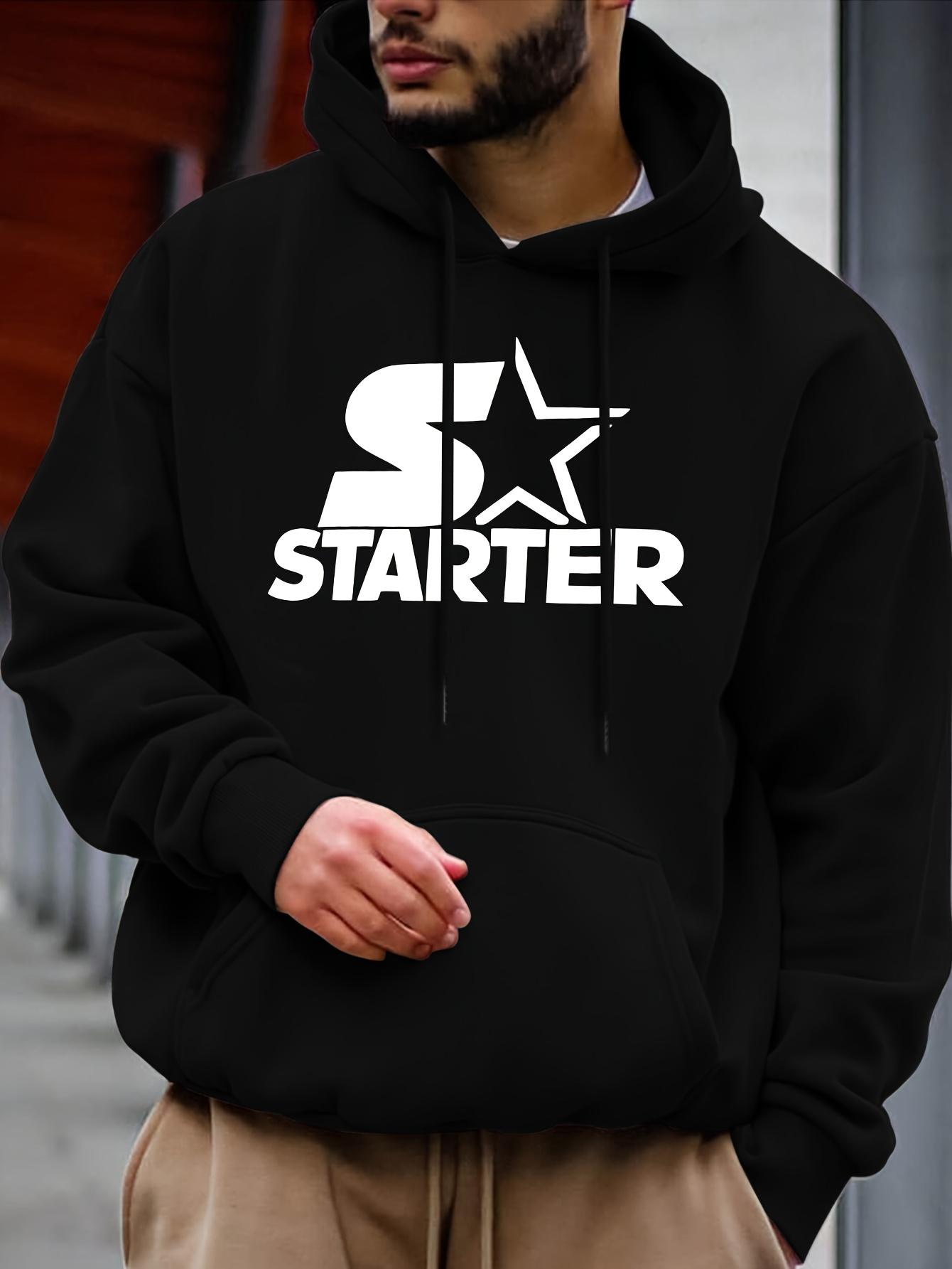 

Men S Star Design Winter Streetwear Regular Fit Slight Stretch Fabric Hooded Sweatshirt for Casual Attire Winter Apparel 3XL