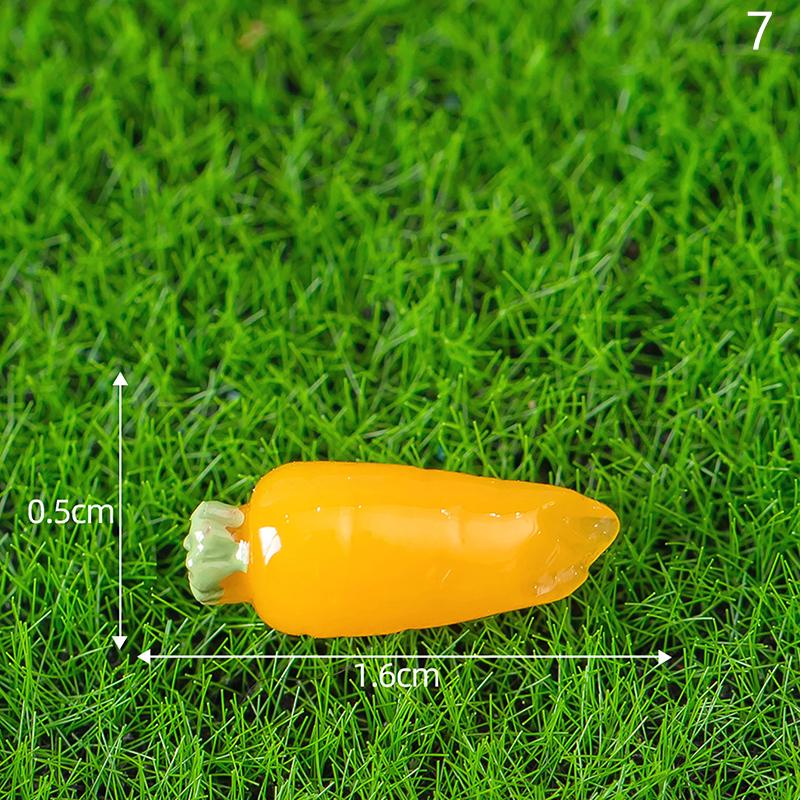 Mini Cartoon Rabbit Carrot Micro Landscape Figurines Desktop Decoration Gardening Animal Resin Home Accessories Easter Ornament